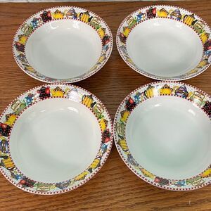 Mary Engelbreit Afternoon Tea Sakura 7.5" Pasta Soup Cereal Bowl Set 4